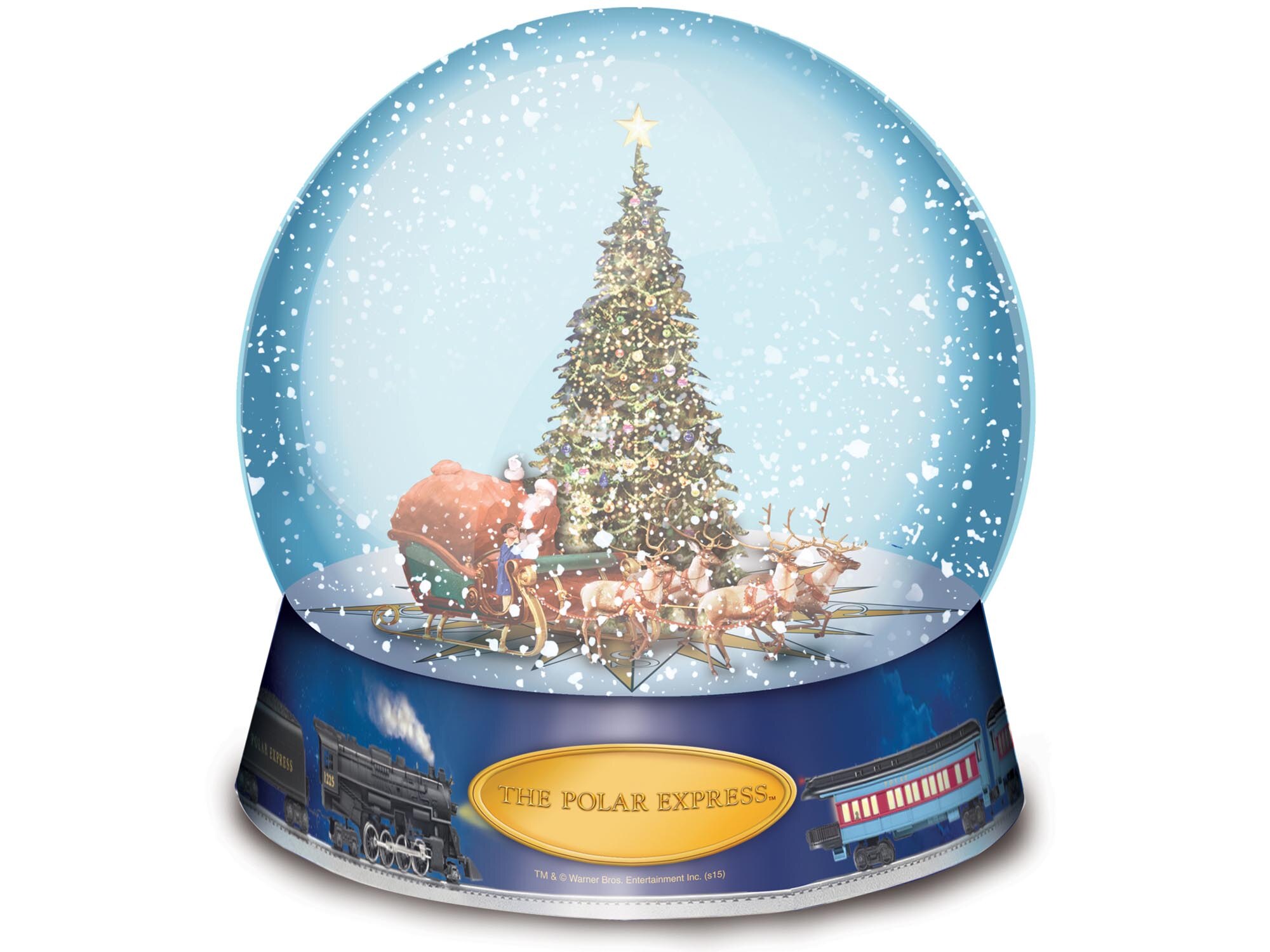 The Polar Express North Pole Tree Light Up Water Globe